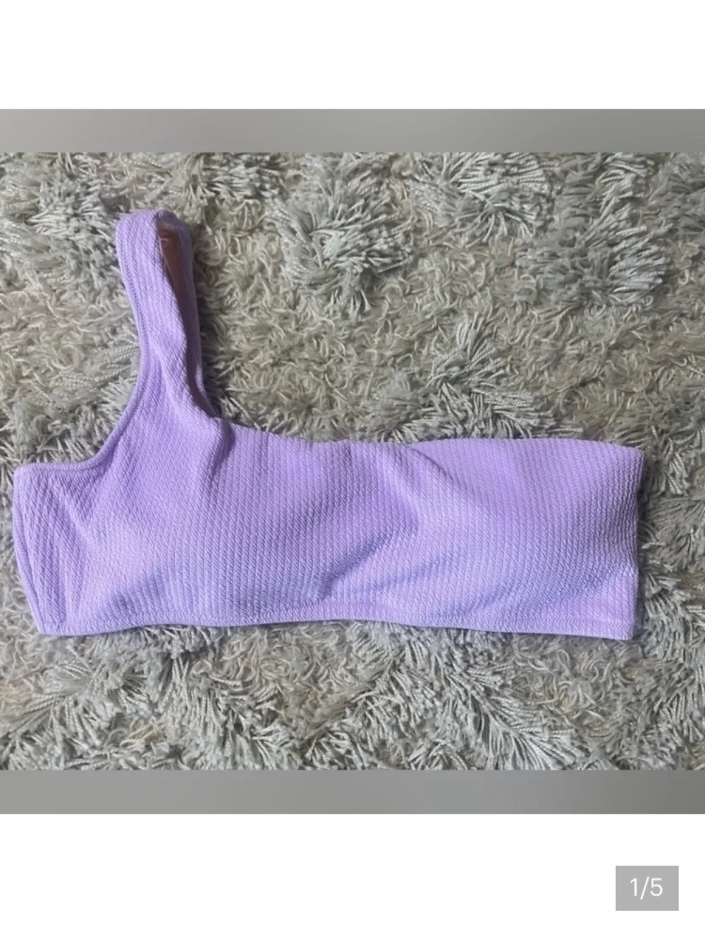 J. Crew NWT Textured One-Shoulder Padded Bikini Top Women Size XXL Dusty Mauve